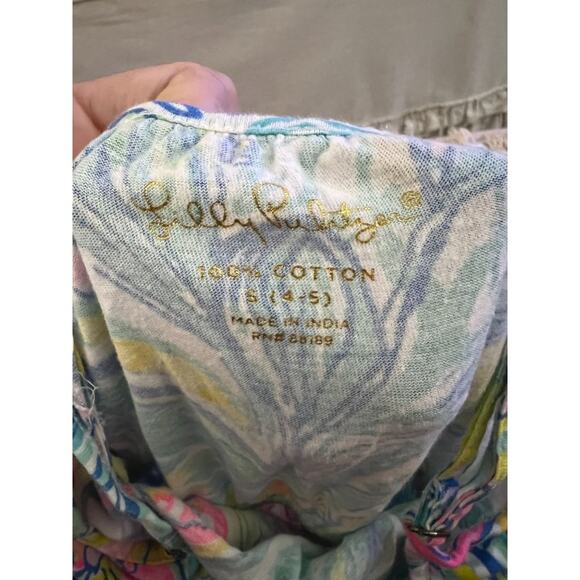 Lilly Pulitzer Romper Size 4-5 Pockets Pull on Style Cotton Aleene Romper in Sur - Picture 6 of 8